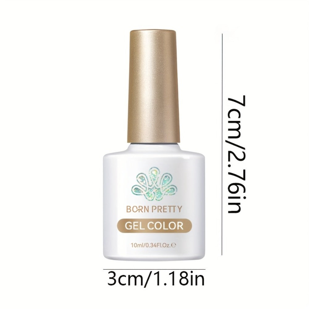 Gel Nail Polish in 10ml Translucent Jelly with 6 Milky, Snow-Glitter and Nude Shade Options