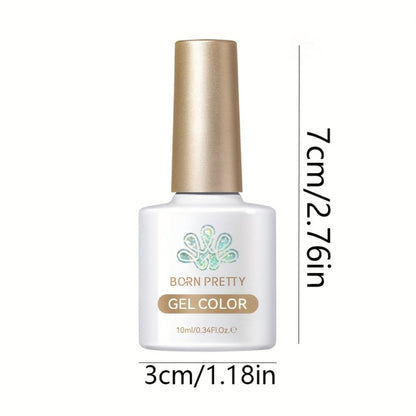 Gel Nail Polish in 10ml Translucent Jelly with 6 Milky, Snow-Glitter and Nude Shade Options