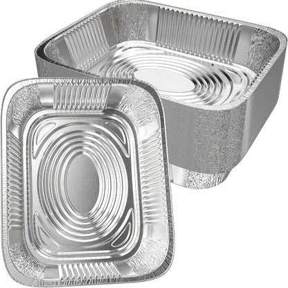 Disposable Aluminum Pans with Lids 25 Pack, 9x13 Half Size Foil Baking Trays for Roasting, Reheating & Cooking