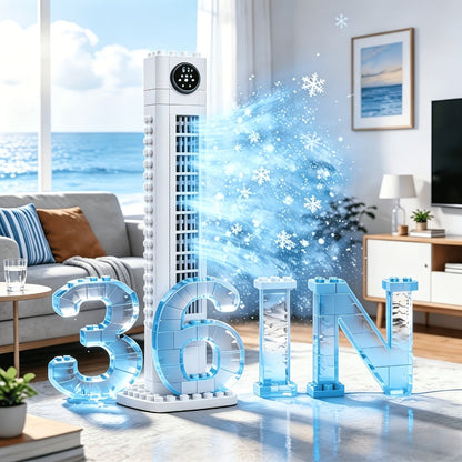 Tower Fan 35-Inch Bladeless 85° Oscillating Standing Floor Fan 3-Speed Quiet Cooling with 12H Timer for Bedroom Office Living Room Home