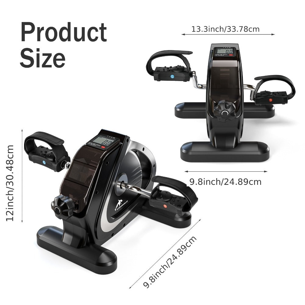 Portable Elliptical Trainer Mini Exercise Bike Under Desk Pedal Exerciser LCD Display for Entryways, Bedrooms and Living Spaces