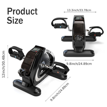 Portable Elliptical Trainer Mini Exercise Bike Under Desk Pedal Exerciser LCD Display for Entryways, Bedrooms and Living Spaces