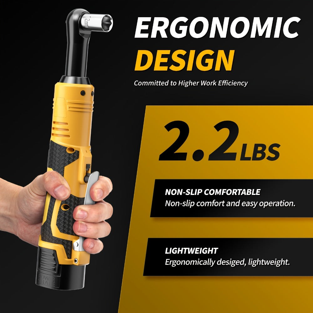 Cordless Electric Ratchet Wrench Set 3/8 inch Variable Speed Trigger Grip 9 Sockets Lithium-Ion for Home, Garage and DIY Projects