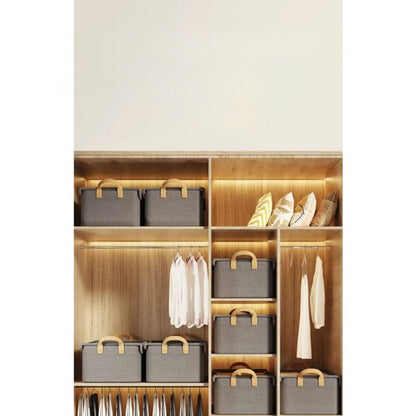 Foldable Fabric Storage Box with Side Handles, 47 x 28 x 20cm Size and Three Color Options