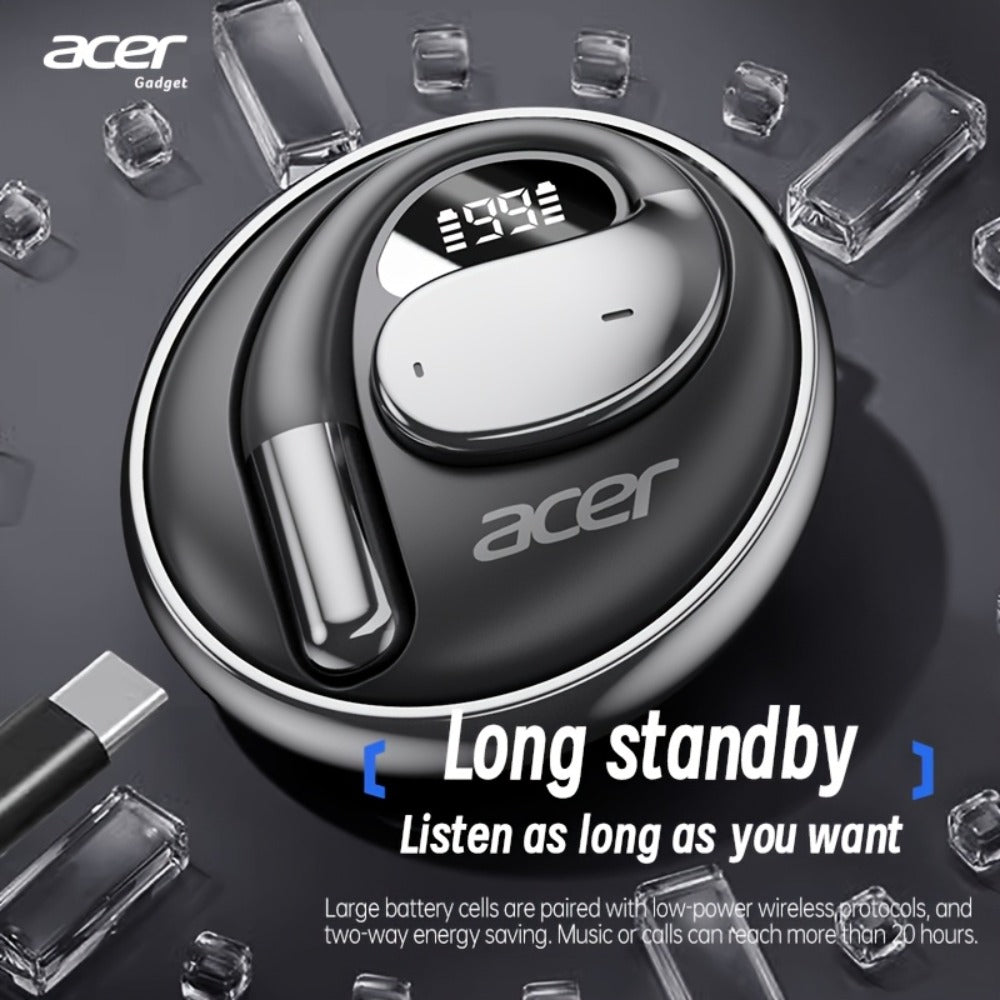 Acer TWS Wireless Earbuds Hook Design Low Latency Gaming 2025 New for Bedside Audio, Alarms and Room Entertainment