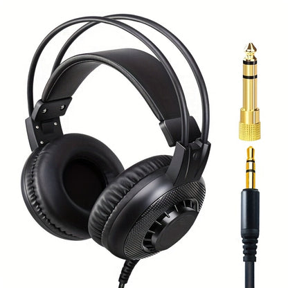 Wired Over-Ear Studio Gaming Headphones with Boom Arm Microphone for Bedside Audio, Alarms and Room Entertainment