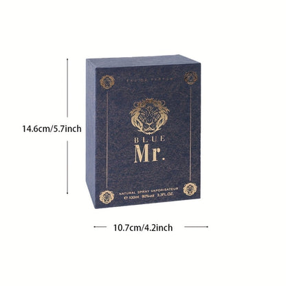 Men's Cologne Spray, Mr. Blue Lion Masculine EDT, Fresh Woody Scent for Sports Business Romance, Elegant Gift for Him