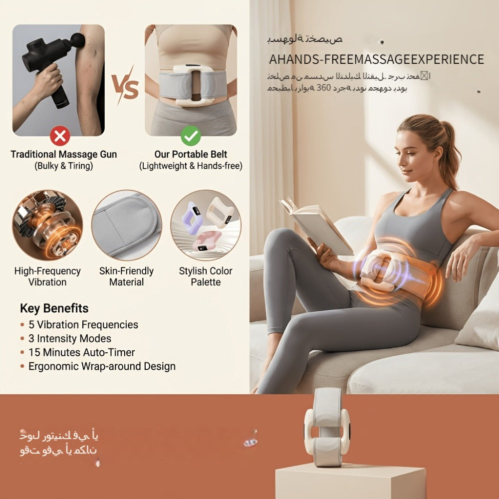 Massage Ring Fascia Massager – Mini Neck Waist & Full Body Muscle Relaxing Ring with Massage Belt, Multi-Function Fitness Relaxation Tool