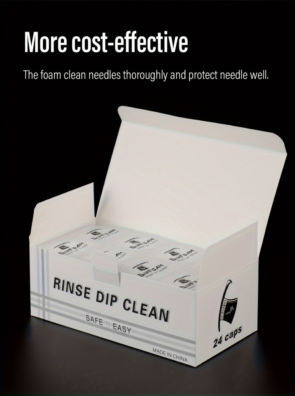 Tattoo Needle Dip Clean Cups 24pcs Foam Liner, Odorless Non-Electric Safe Cleaning for Cartridge & Traditional Needles