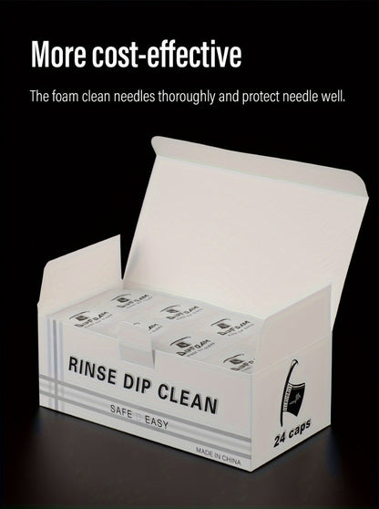Tattoo Needle Dip Clean Cups 24pcs Foam Liner, Odorless Non-Electric Safe Cleaning for Cartridge & Traditional Needles