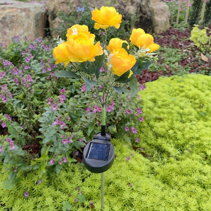 Solar Garden Lights 2-Pack Peony Flower Stakes, 84 LEDs, IP65 and Four Bloom Colors for Yard Decor