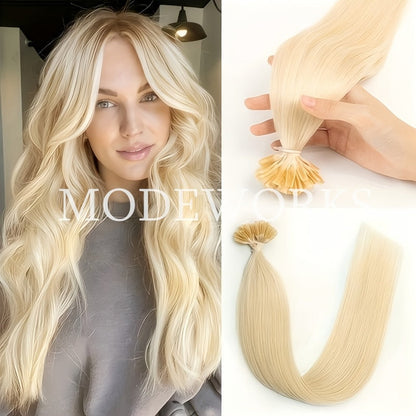 Remy Human Hair U Tip Keratin Extensions Straight Seamless Invisible Nail Tip Bond 50 Strands 12 14 16 18 20 Inch Natural Black Jet Black