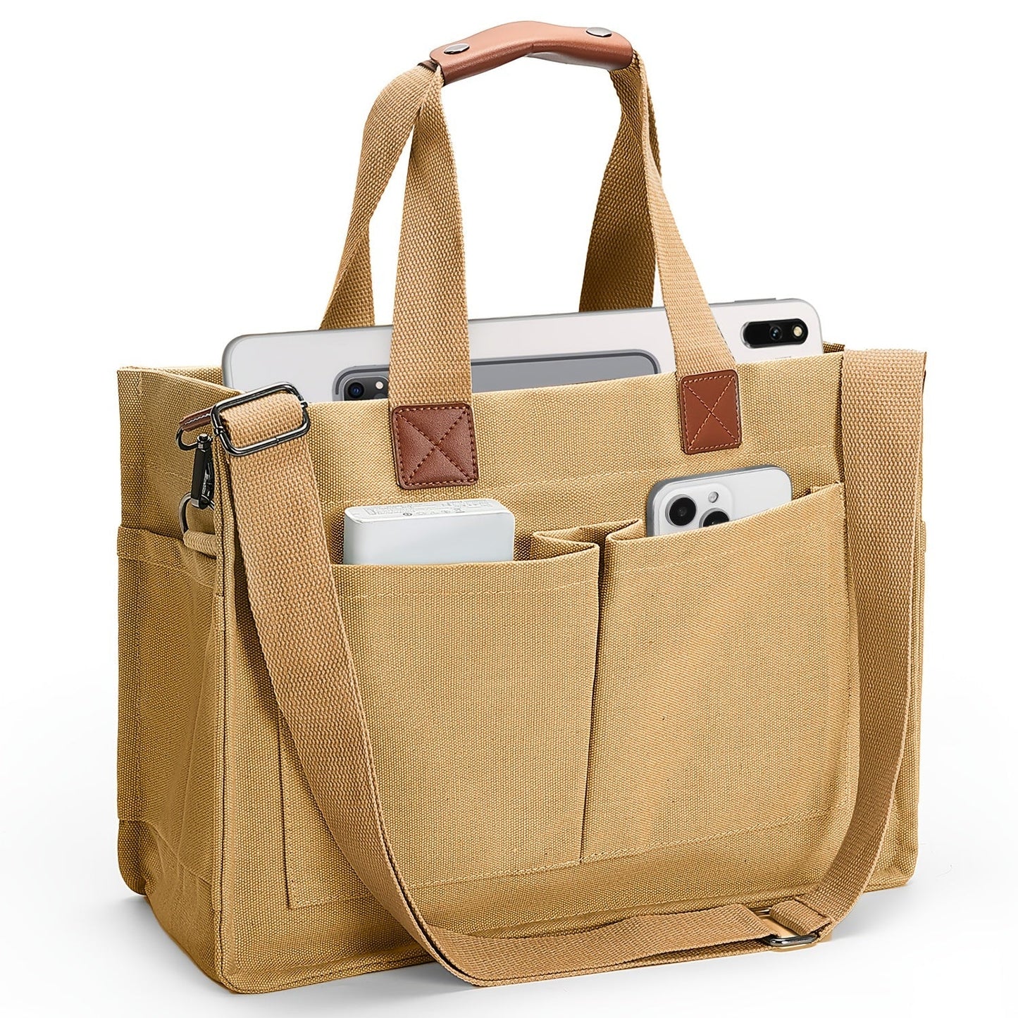 Large Utility Tote Bag for Women with Multiple Pockets, Adjustable Strap and Small or Large Sizes