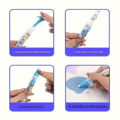 Water Canvas Drawing Mat for Kids Reusable Mess-Free – Magical Paint with Water Art Toy 80x60cm Ocean Animal Designs Screen-Free Creative