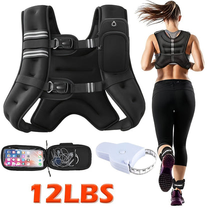 Weighted Vest for Running & Strength Training – Slim Fit Reflective Design with Phone Pouch, Snap-On Unisex Weight Training Vest for Gym