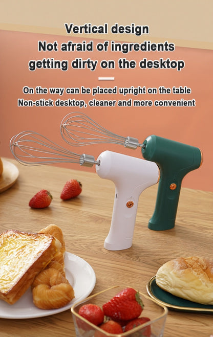 Wireless Electric Whisk Handheld Mixer - Rechargeable Cordless Egg Beater with Vertical Stand Design