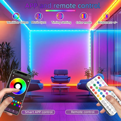 Smart RGB LED Strip Lights 10M 32FT Remote Control Color Changing Atmosphere Lights for Entryways, Bedrooms and Living Spaces