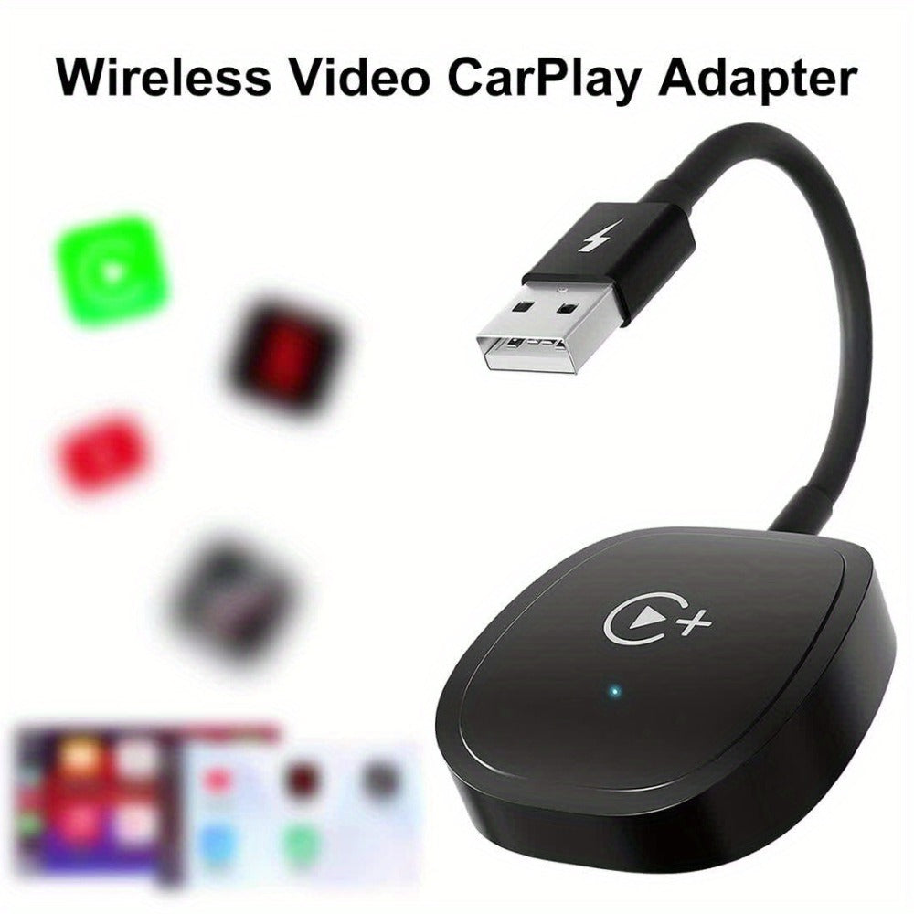 Cable-Attached Wireless CarPlay or Android Auto Adapter with Three Checkout Identities Pictured