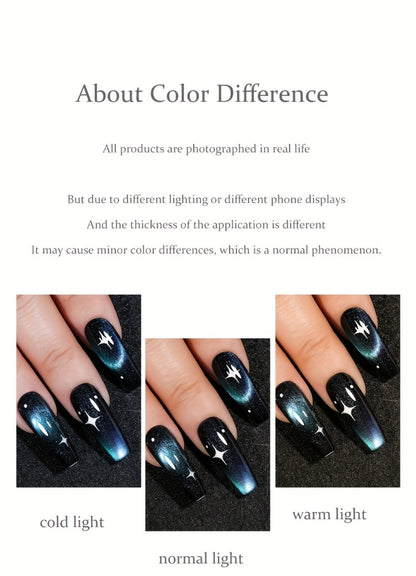 Dopamine Cat Eye Gel Polish Set with Six Magnetic Colors and Photo Frame Bottles for UV LED Nail Art