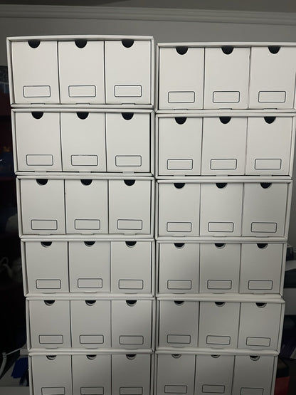 Trading Card Storage Box 12 Drawer with 50 Dividers – Large Cardboard Card Organizer for Sports Cards Baseball Pokemon TCG Playing Cards