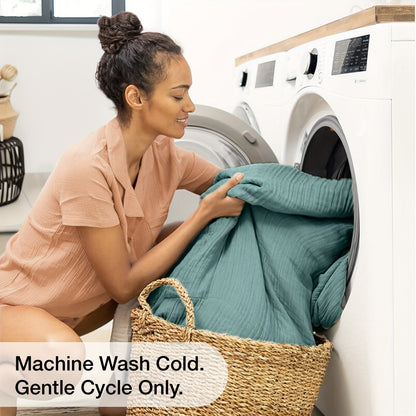 Muslin Blanket 100% Cotton 6-Layer, Breathable Gauze Throw for Couch & Bed, All Season, 13 Colors