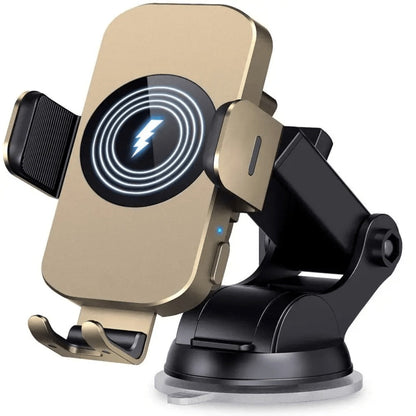 4-Color Wireless Car Charger Mount 15W Qi Auto-Clamping – Fast Wireless Charging Phone Holder for iPhone 17 16 15 14 13 12 11 Pro Max