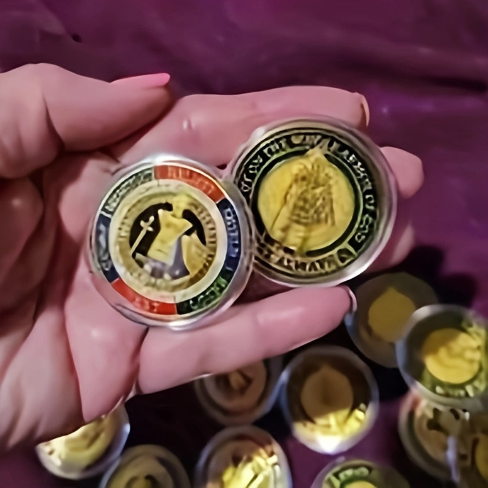 Armor of God Challenge Coins 20 Pack Golden – Christian Prayer Commemorative Coins, Faith Gift for Men & Women