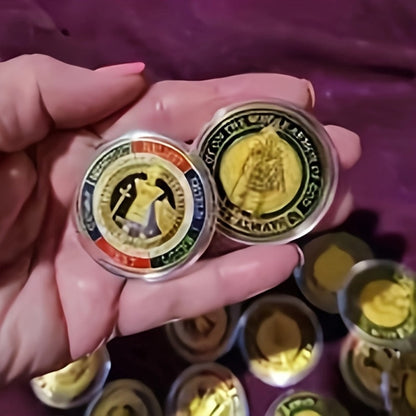 Armor of God Challenge Coins 20 Pack Golden – Christian Prayer Commemorative Coins, Faith Gift for Men & Women