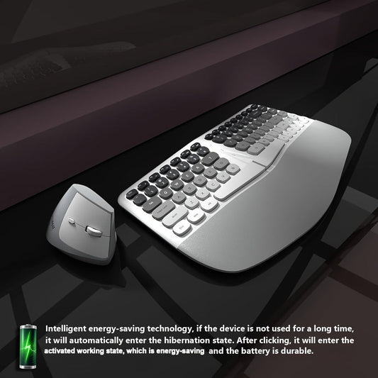 Wireless Keyboard and Mouse Combo with Wrist Support Anti-RSI Silent Keys 2.4GHz Plug-and-Play for an Everyday Personal Care Routine