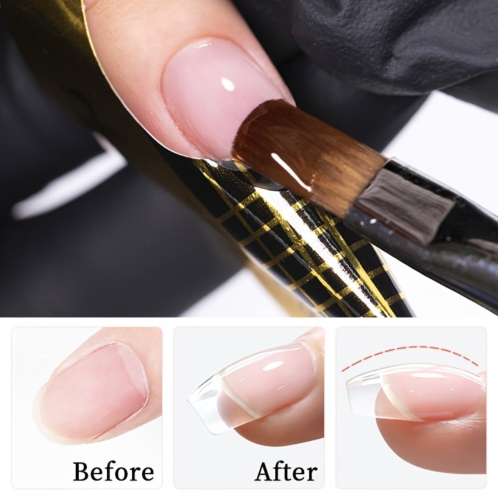 Clear Nail Extension Builder Gel Kit, Three 100g Containers for UV LED Manicure Length and Structure