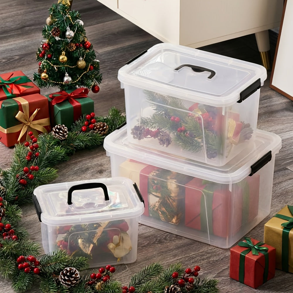 Stackable Clear Plastic Storage Bins with Lids, 6 Pack Large Clip-On Lid Containers for Home, Closet