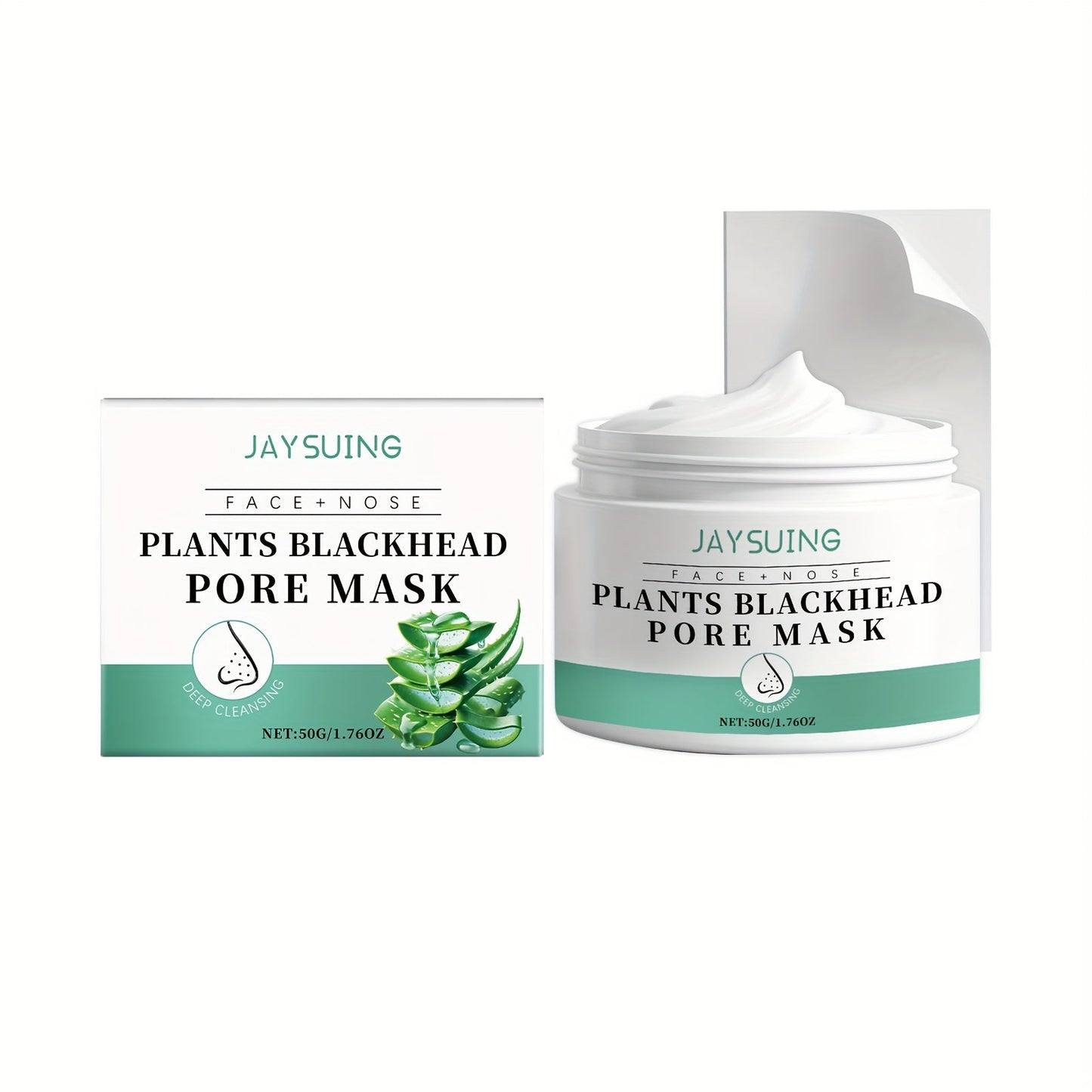 Blackhead Peel-Off Nose Mask 50g with Hyaluronic Acid, Salicylic Acid & Aloe Essence, Deep Pore Cleansing Strips for Smooth Skin