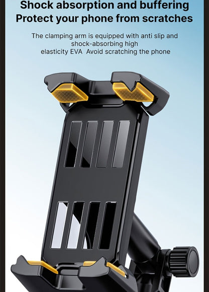TP08 Cup-Base Car Phone Mount with Expanding Lower Base and Adjustable Clamp for 4–13-Inch Devices