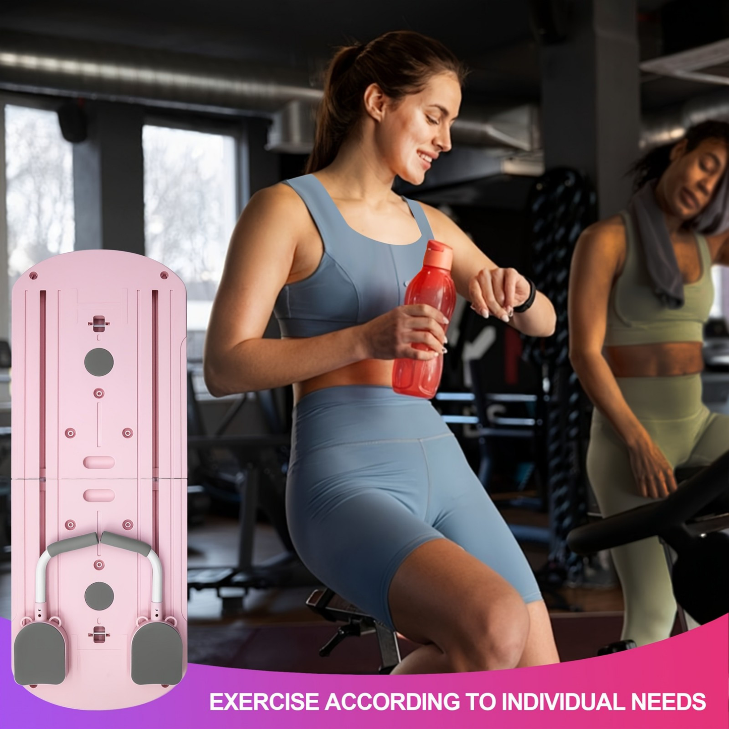Foldable Pilates Board 8-in-1 with Resistance Bands – Anti-Slip Yoga Push-Up Board for Core Strength, Balance