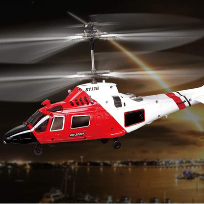 SYMA S111G Coast Guard RC Helicopter 3-Channel Gyro Stabilized Mini Indoor Helicopter LED Lights 5-6 Min Flight Time