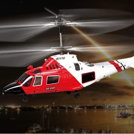 SYMA S111G Coast Guard RC Helicopter 3-Channel Gyro Stabilized Mini Indoor Helicopter LED Lights 5-6 Min Flight Time