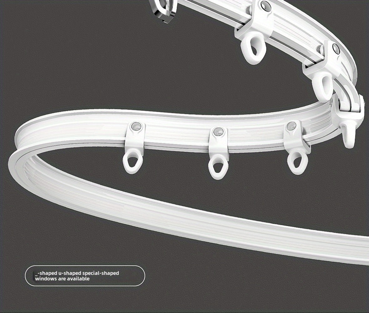 Flexible Curtain Rail Track, Bendable PVC Ceiling Mount Curtain Rod for Bay Window, Bathroom & Home Decor