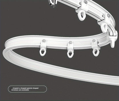 Flexible Curtain Rail Track, Bendable PVC Ceiling Mount Curtain Rod for Bay Window, Bathroom & Home Decor