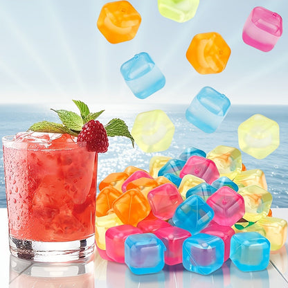 Reusable Plastic Ice Cubes 60/90/120/165 PCS - Non-Melting Non-Diluting Refreezable Ice Cubes for Whiskey