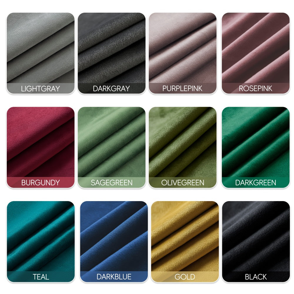 Velvet Room Darkening Curtains 2 Panels, Grommet Top Thermal Insulated Soundproof Blackout Curtains for Living Room Bedroom