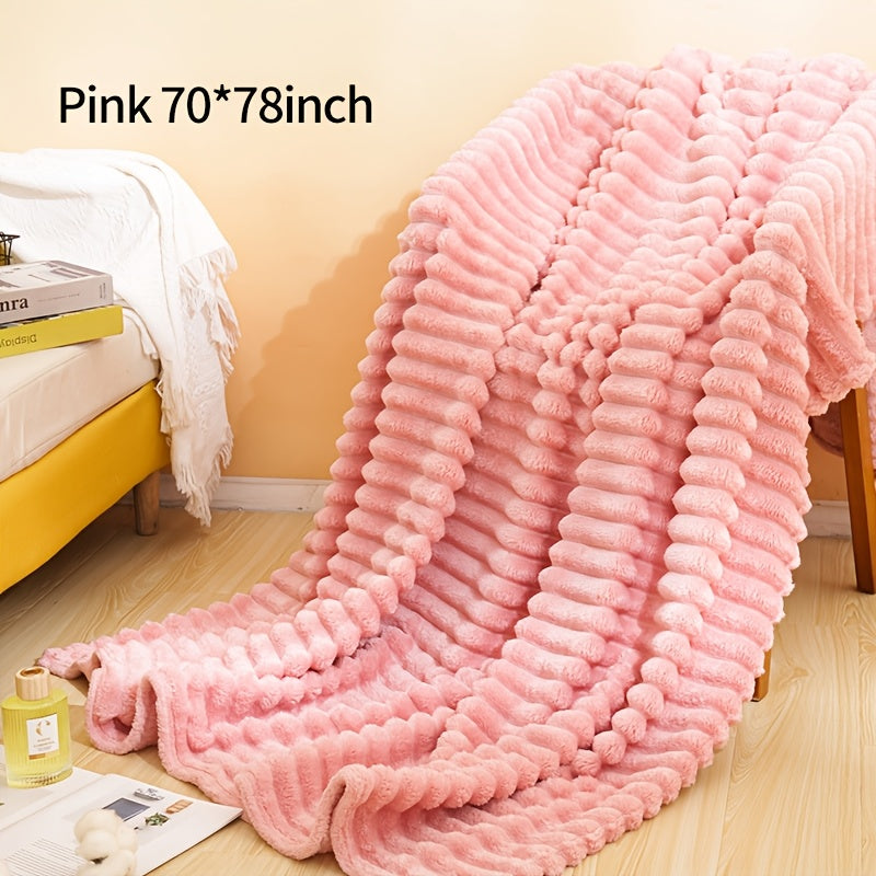 500gsm Heavy Plush Blanket, Ultra Thick Fluffy Blanket for Bed, Sofa & Travel, Baby to Double Size