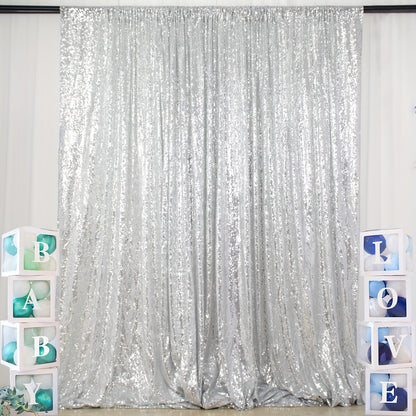 Sequin Backdrop Curtain for Party Wedding – 4x8ft Shimmering Glitter Curtain for Birthday Photo Booth Stage Decoration, Easy Hang