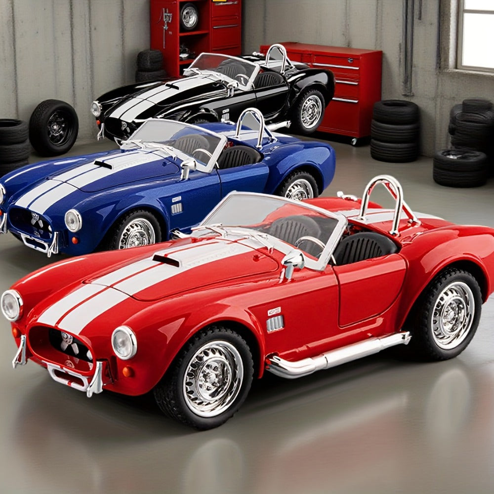 Shelby Cobra 1:22 Scale Zinc Alloy Diecast Model Car, Collector-Grade Exhibition-Quality Replica with Openable Doors