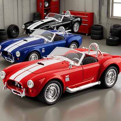 Shelby Cobra 1:22 Scale Zinc Alloy Diecast Model Car, Collector-Grade Exhibition-Quality Replica with Openable Doors