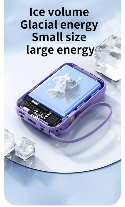 Power Bank 50000mAh 22.5W with Integrated Cable Array, Digital Display and LED Flashlight in Two Colors