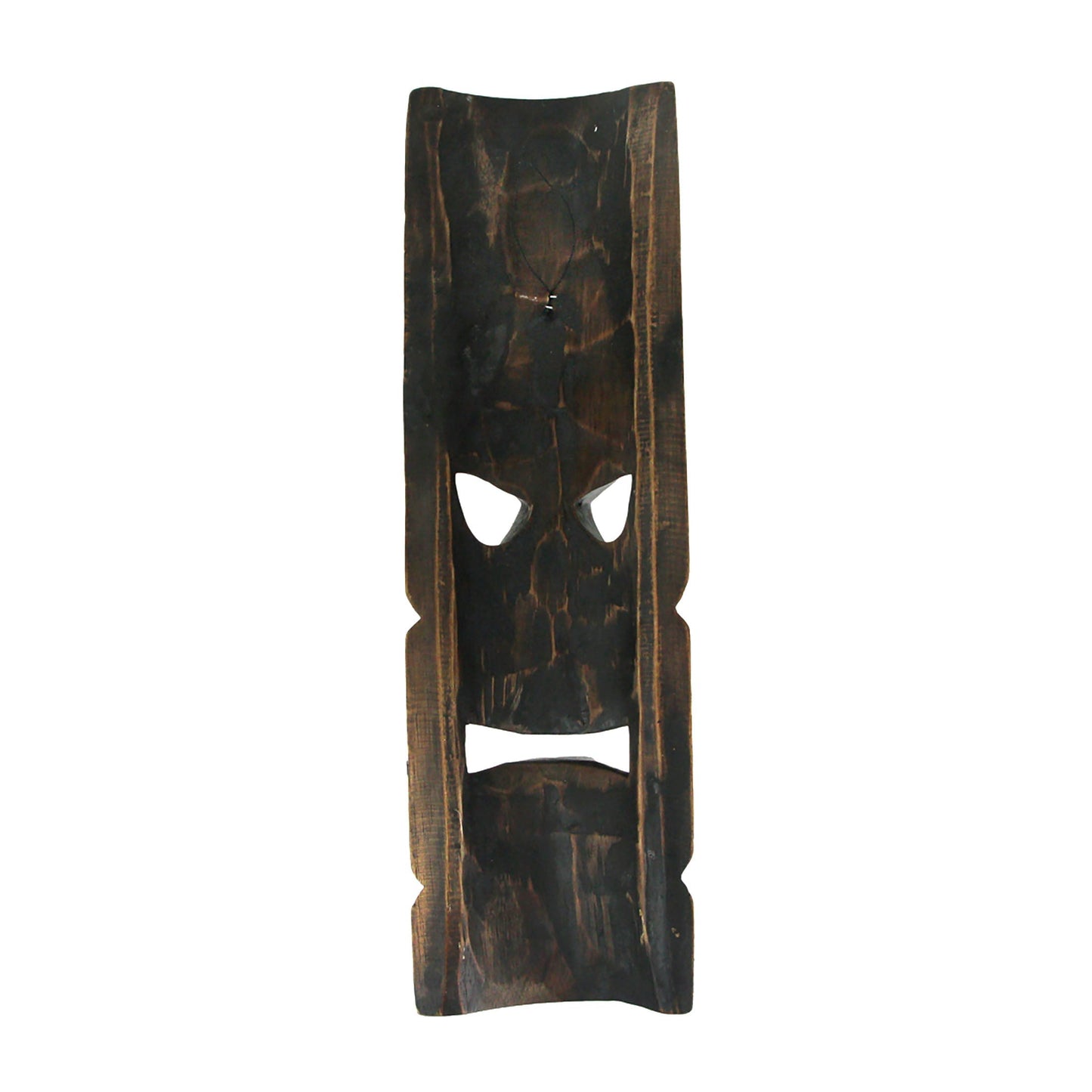 Tiki Wall Masks Set of 2 – Hand Carved Wooden 20" Tropical Decor with Palm Tree & Plumeria Designs for Indoor Outdoor Patio Bar