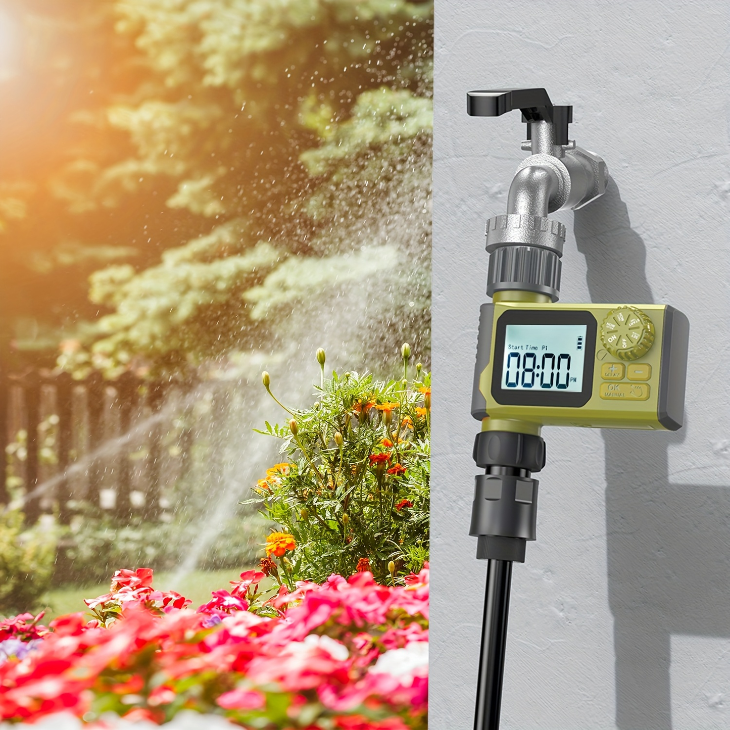 Garden Irrigation Timer Automatic Watering Controller for Lawn Farm Drip System, for Garden, Lawn and Yard Watering