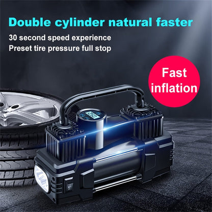 Dual-Cylinder Portable Tire Inflator with Pointer Gauge, Digital Gauge or Digital Display Options