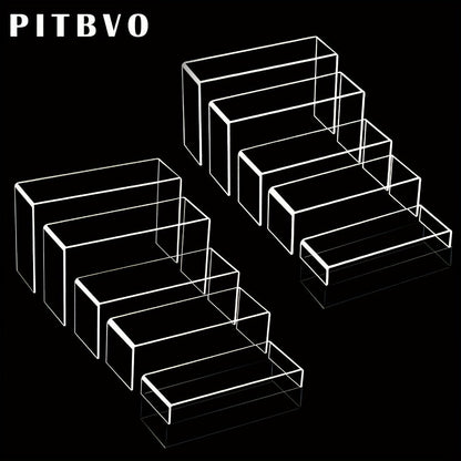 Acrylic Display Risers Clear Transparent Stands for Funko Pop Figures, Cupcakes, Jewelry, Perfume Bottles