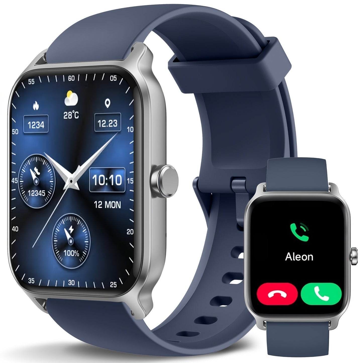 Smartwatch with Built-in Alexa FAWEIO 1.8" HD Touch Screen, Bluetooth Calling, 100+ Sport Modes, Fitness Tracker Heart Rate Sleep